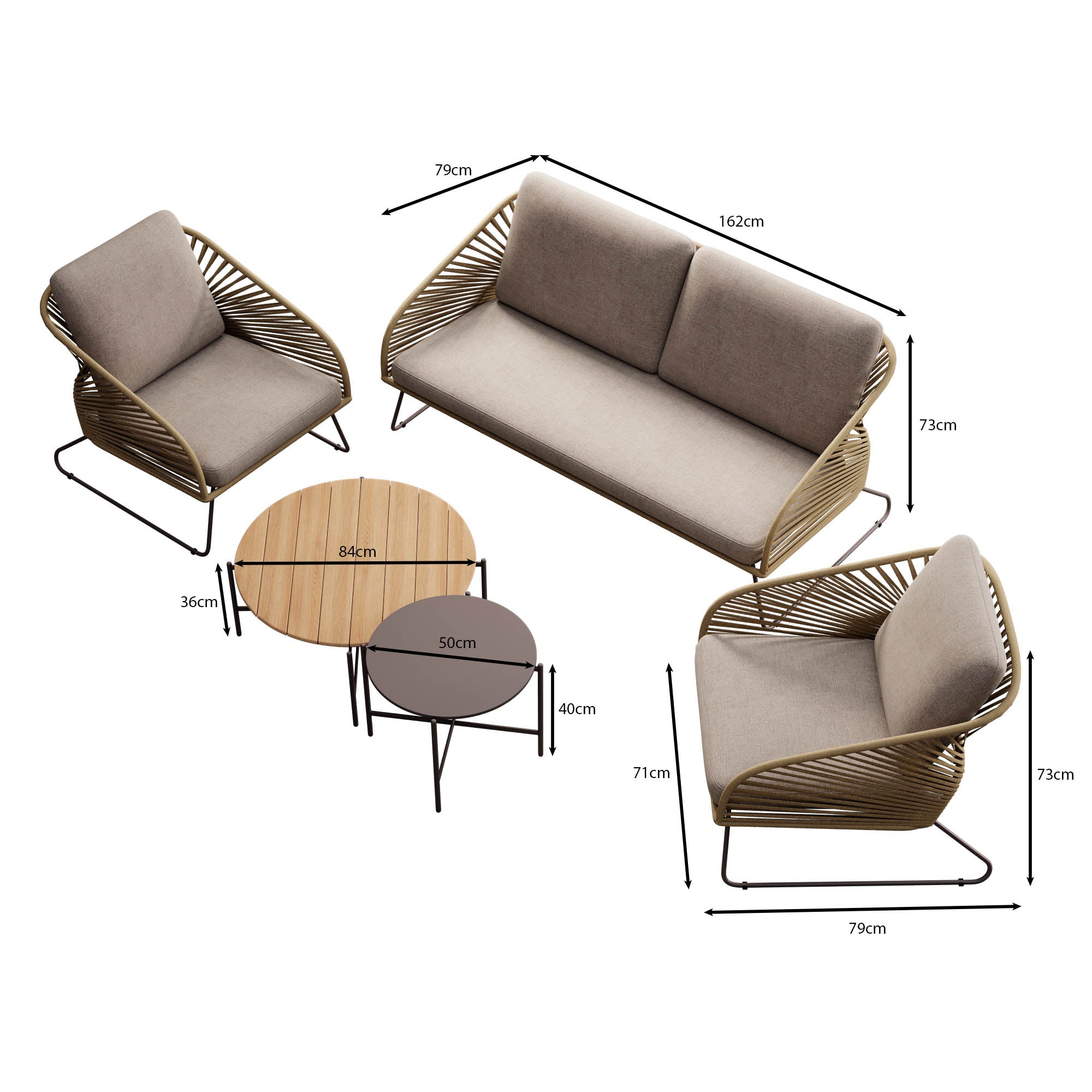 Garten Lounge Set Veleno - Aluminiumgestell