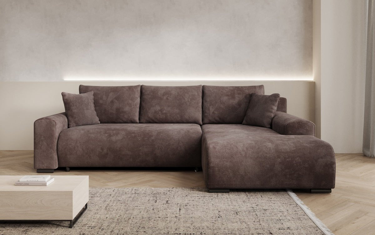 Designer Sofa Hanna mat Schlooffunktioun an Stauraum