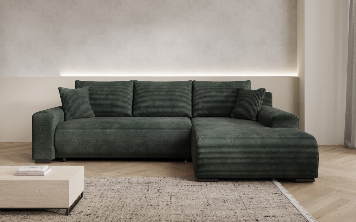 Designer Sofa Hanna mat Schlooffunktioun an Stauraum
