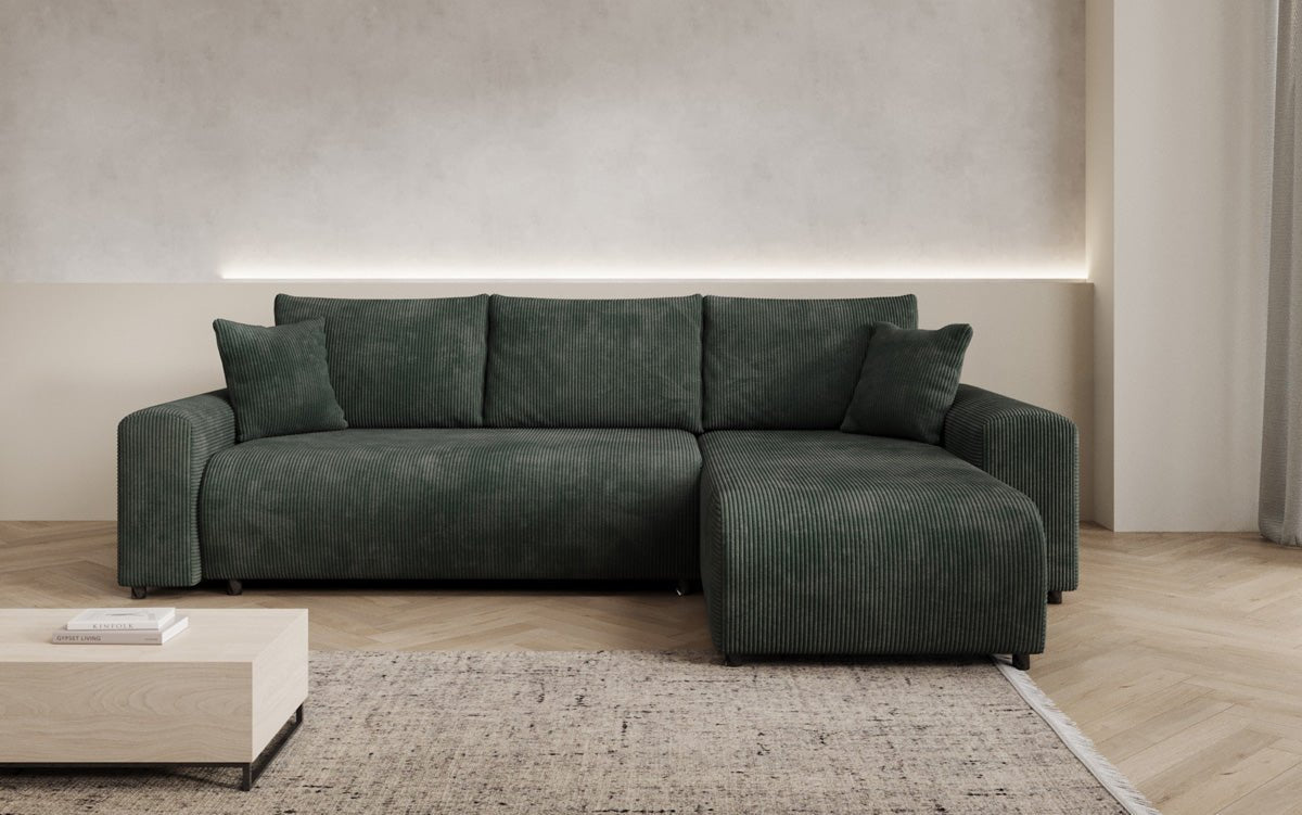 Designer Sofa Hanna mat Schlooffunktioun an Stauraum