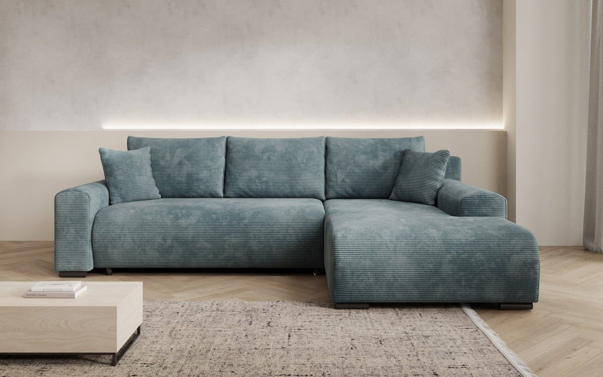 Designer Sofa Hanna mat Schlooffunktioun an Stauraum