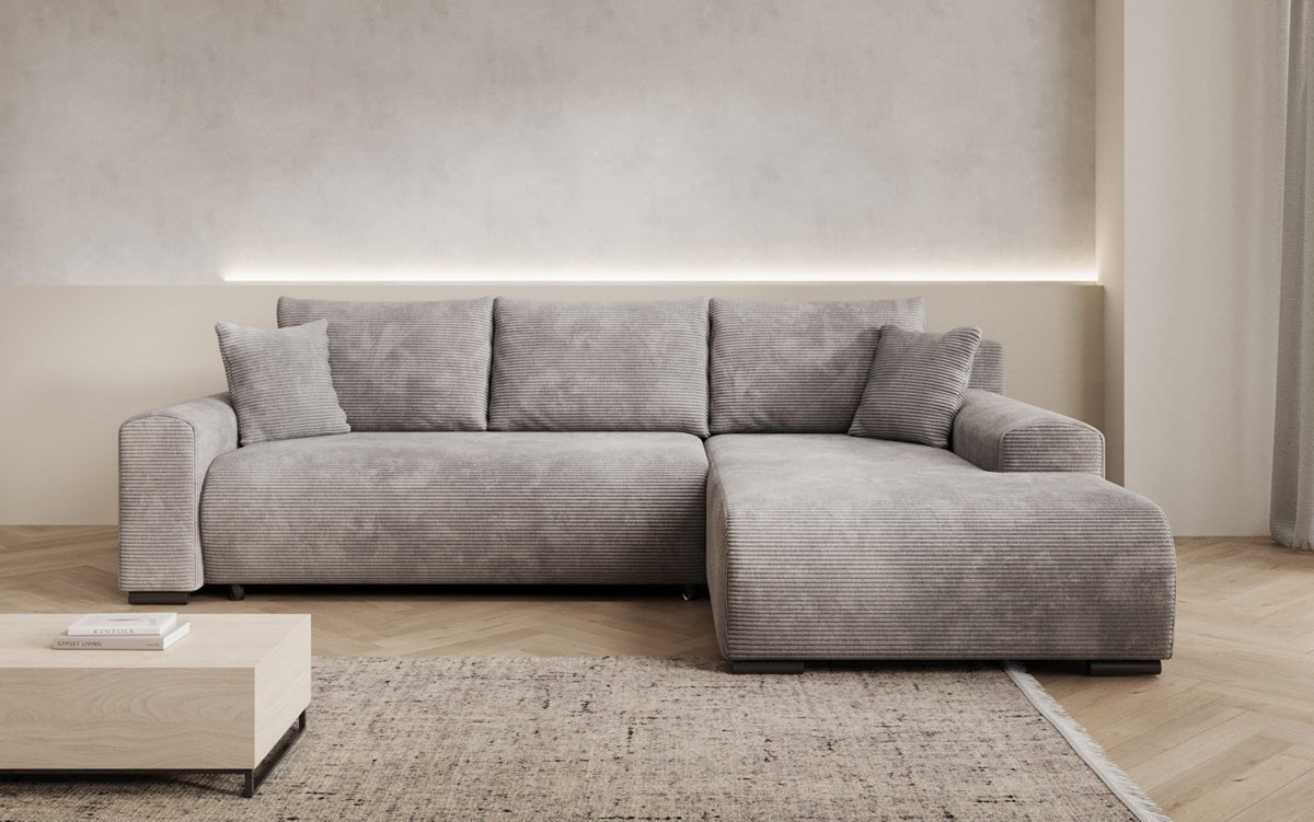 Designer Sofa Hanna mat Schlooffunktioun an Stauraum