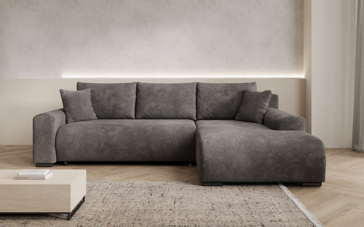 Designer Sofa Hanna mat Schlooffunktioun an Stauraum