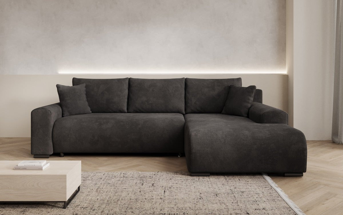 Designer Sofa Hanna mat Schlooffunktioun an Stauraum