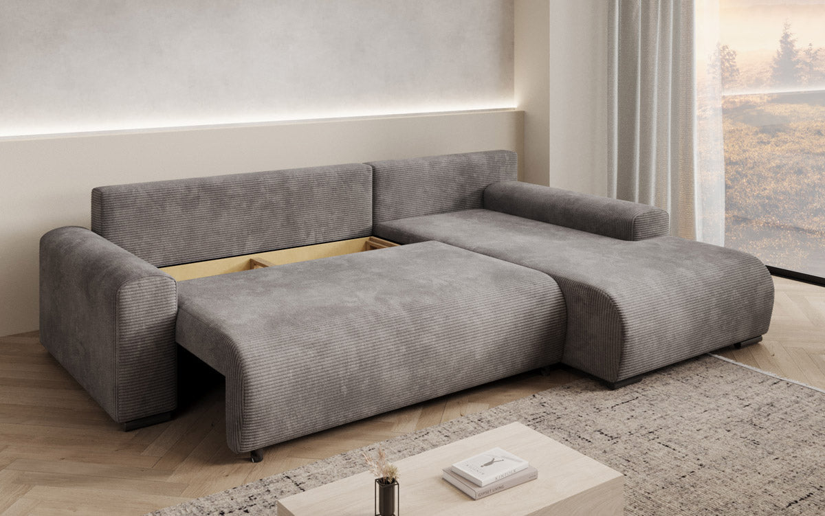 Designer Sofa Hanna mat Schlooffunktioun an Stauraum