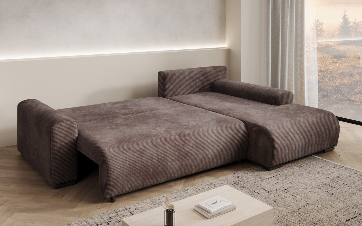 Designer Sofa Hanna mat Schlooffunktioun an Stauraum