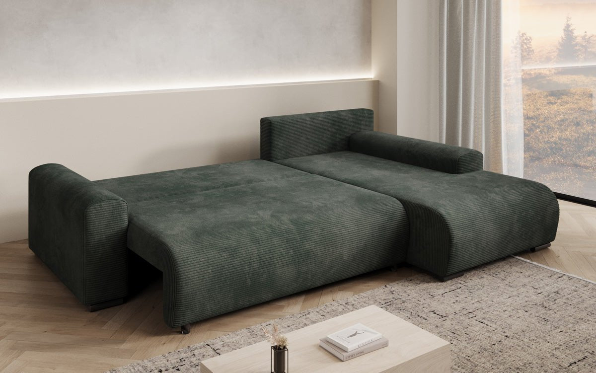 Designer Sofa Hanna mat Schlooffunktioun an Stauraum