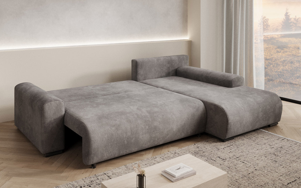 Designer Sofa Hanna mat Schlooffunktioun an Stauraum