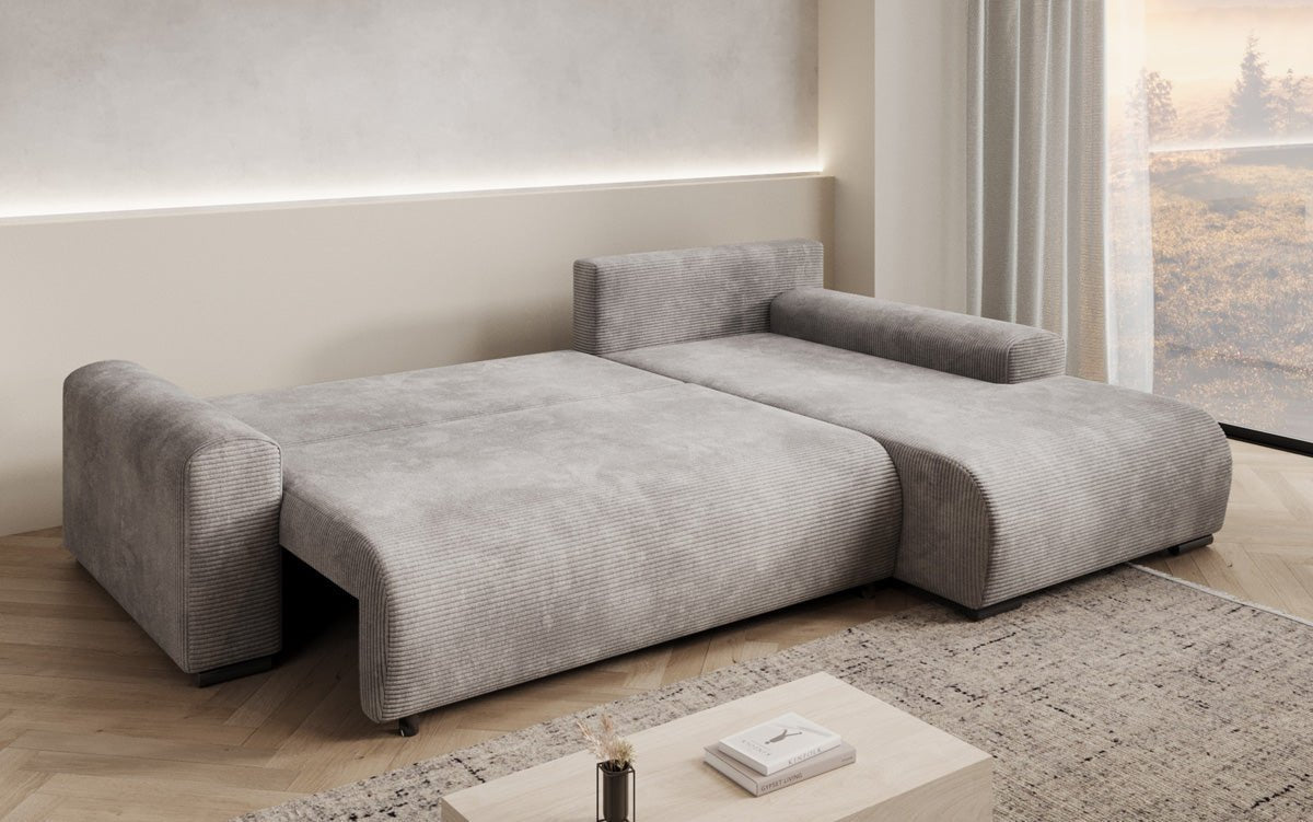 Designer Sofa Hanna mat Schlooffunktioun an Stauraum