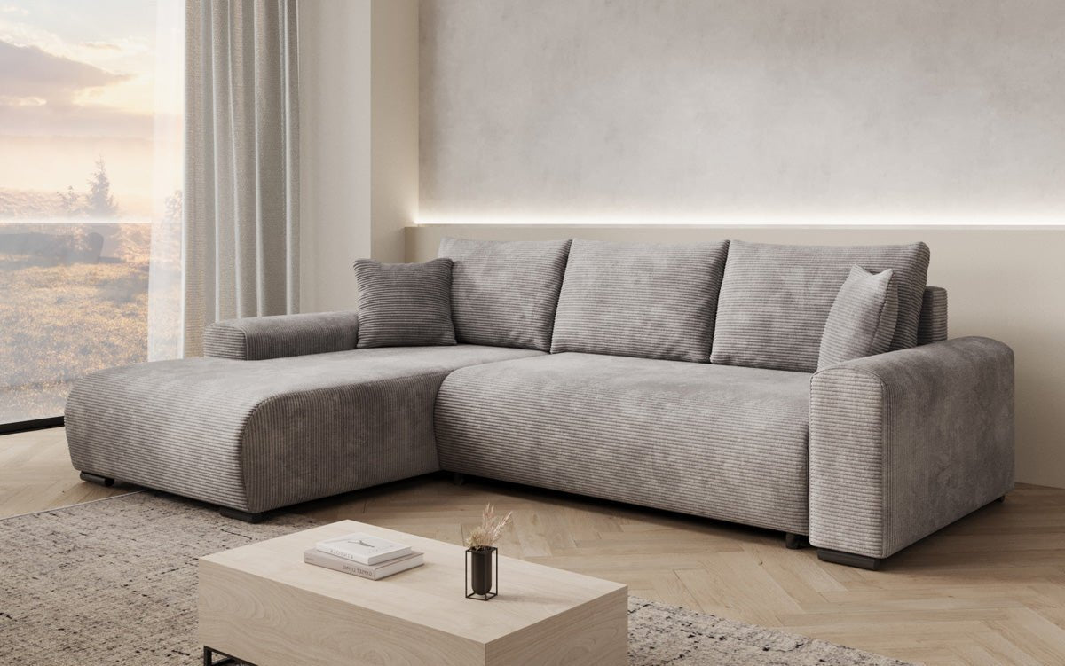 Designer Sofa Hanna mat Schlooffunktioun an Stauraum
