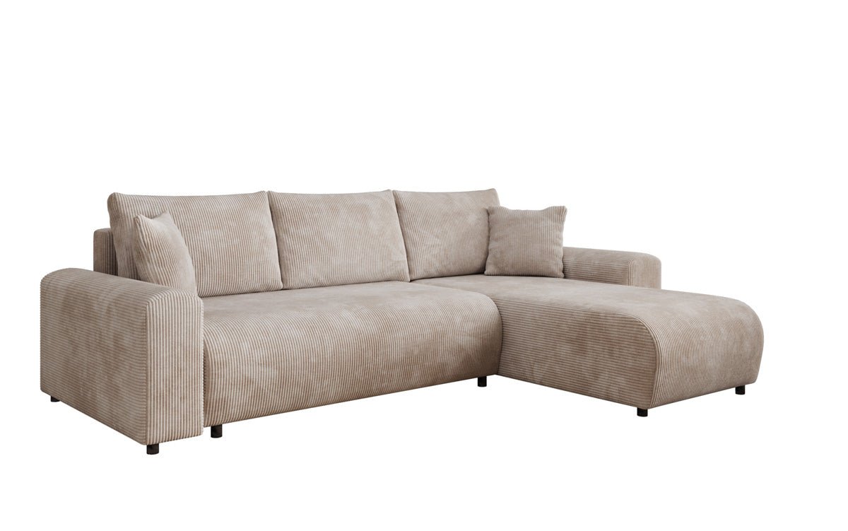 Designer Sofa Hanna mat Schlooffunktioun an Stauraum