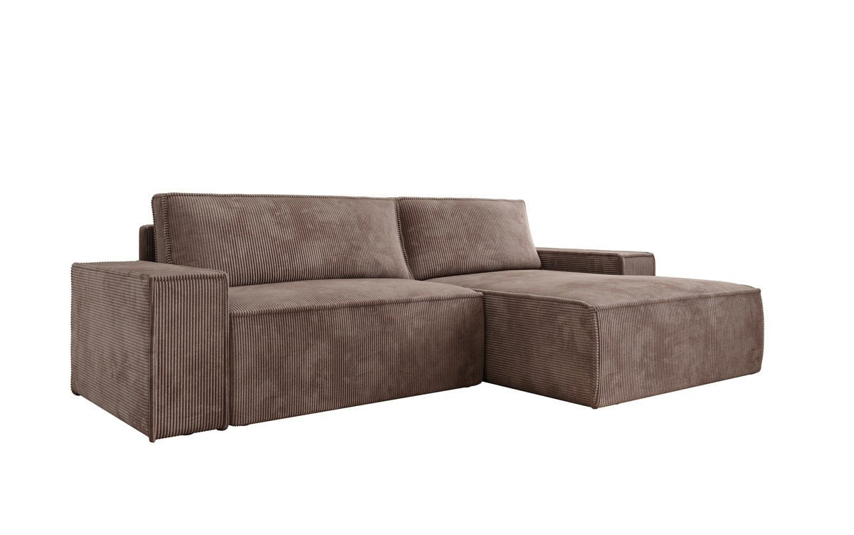 Designer Sofa Corino aus Cord mat Schloof- a Klapfunktioun