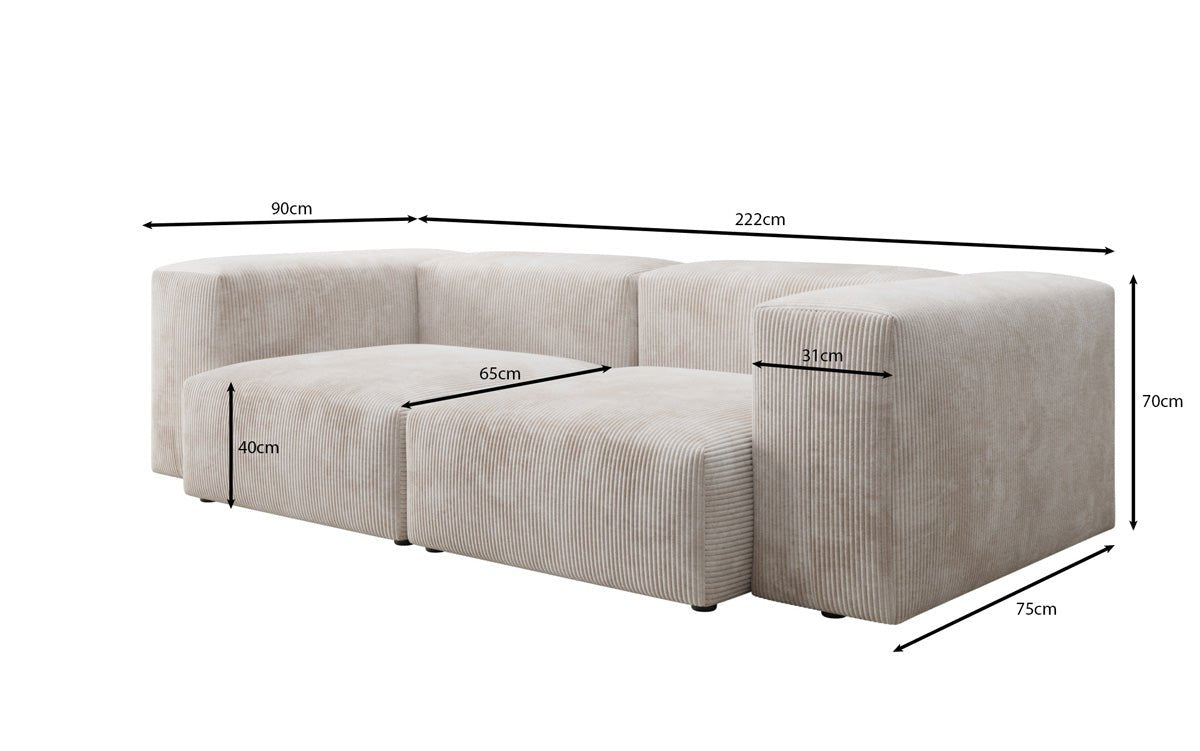 Designer 2 Sëtzer Sofa Snug a Cord