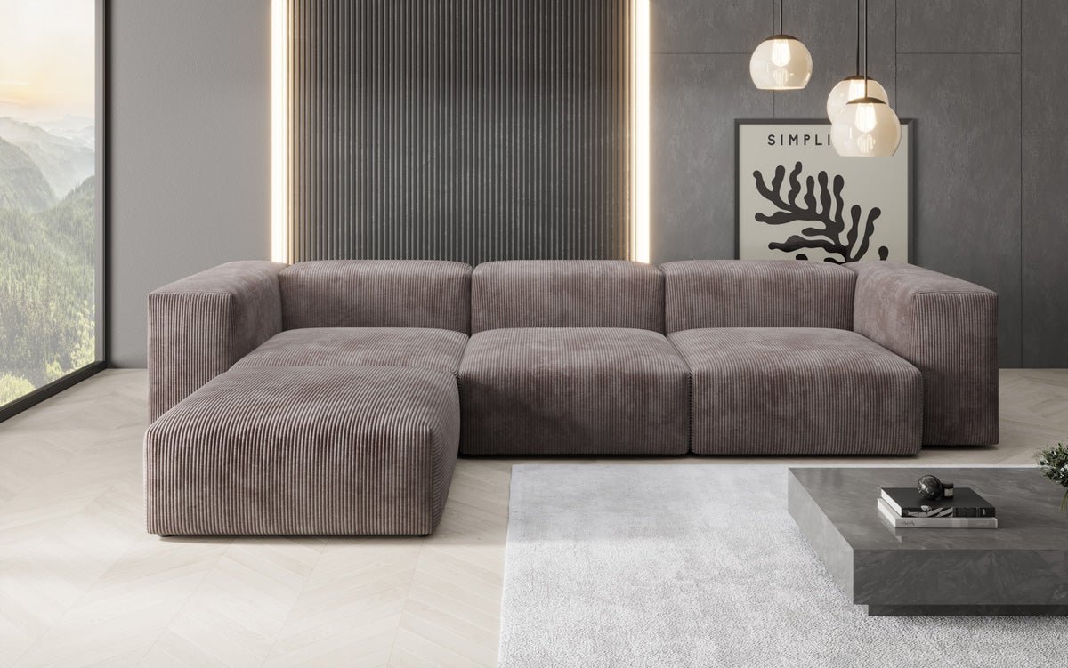 Designer L Sofa Snug in Cord