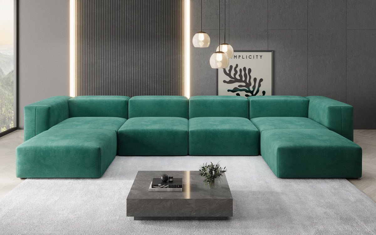 Designer U Sofa Snug aus Samt