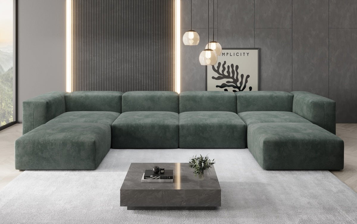 Designer U Sofa Snug aus Kord