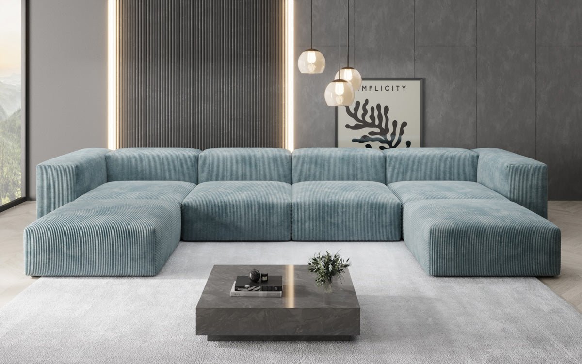 Designer U Sofa Snug aus Kord