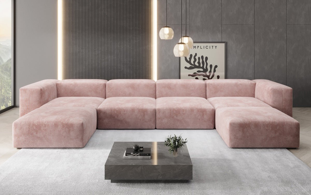 Designer U Sofa Snug aus Kord