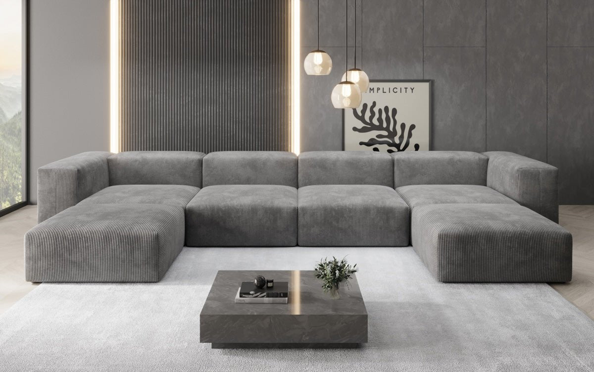 Designer U Sofa Snug aus Kord