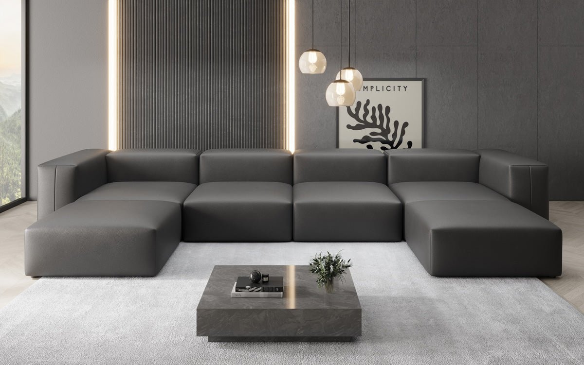 Designer U Sofa Snug am Echtleder