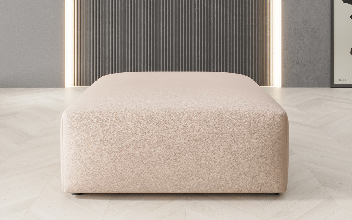 Beistellhocker 80 cm Snug aus Echtleder