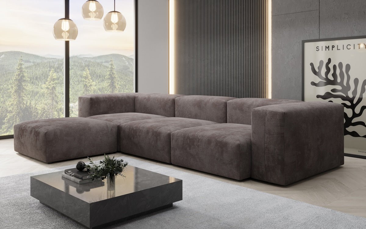 Designer L Sofa Snug in Cord