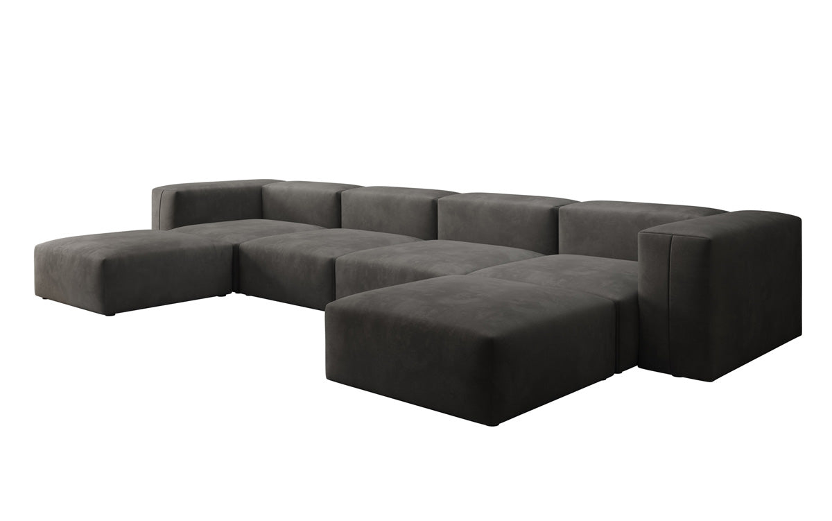 Designer U Sofa Snug aus Samt