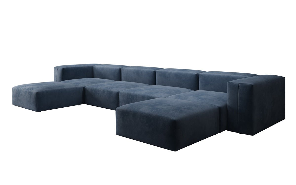 Designer U Sofa Snug aus Samt