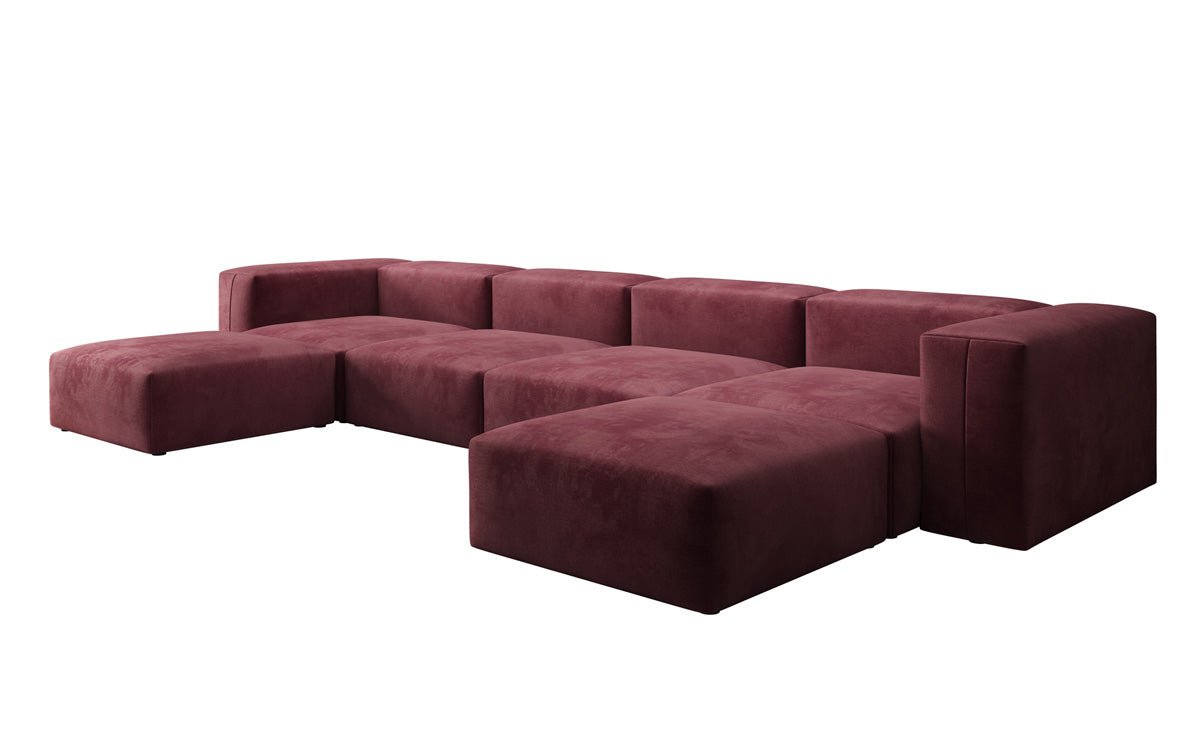 Designer U Sofa Snug aus Samt