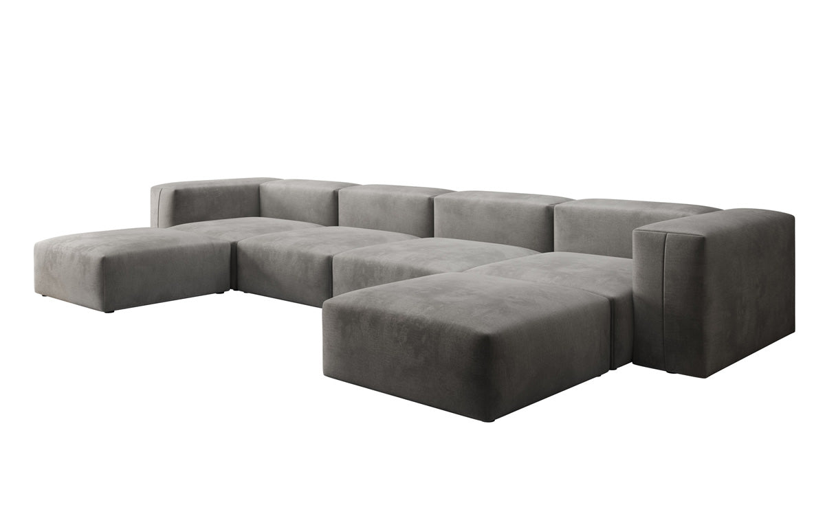 Designer U Sofa Snug aus Samt
