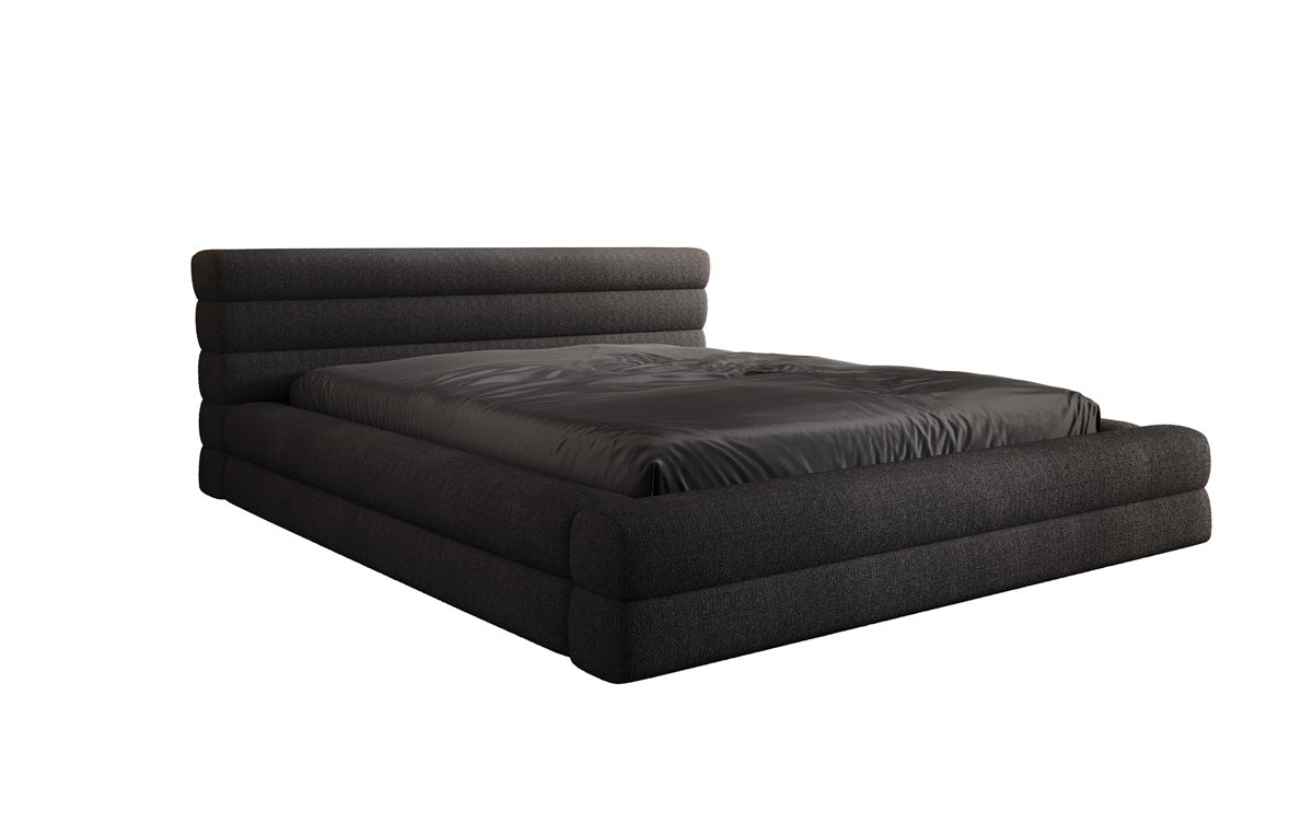 Designer Polsterbett Velana Bouclé mat Stauraum