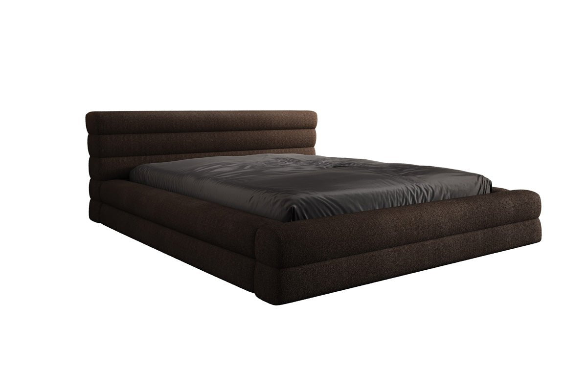 Designer Polsterbett Velana Bouclé mat Stauraum