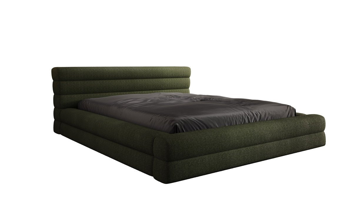 Designer Polsterbett Velana Bouclé mat Stauraum