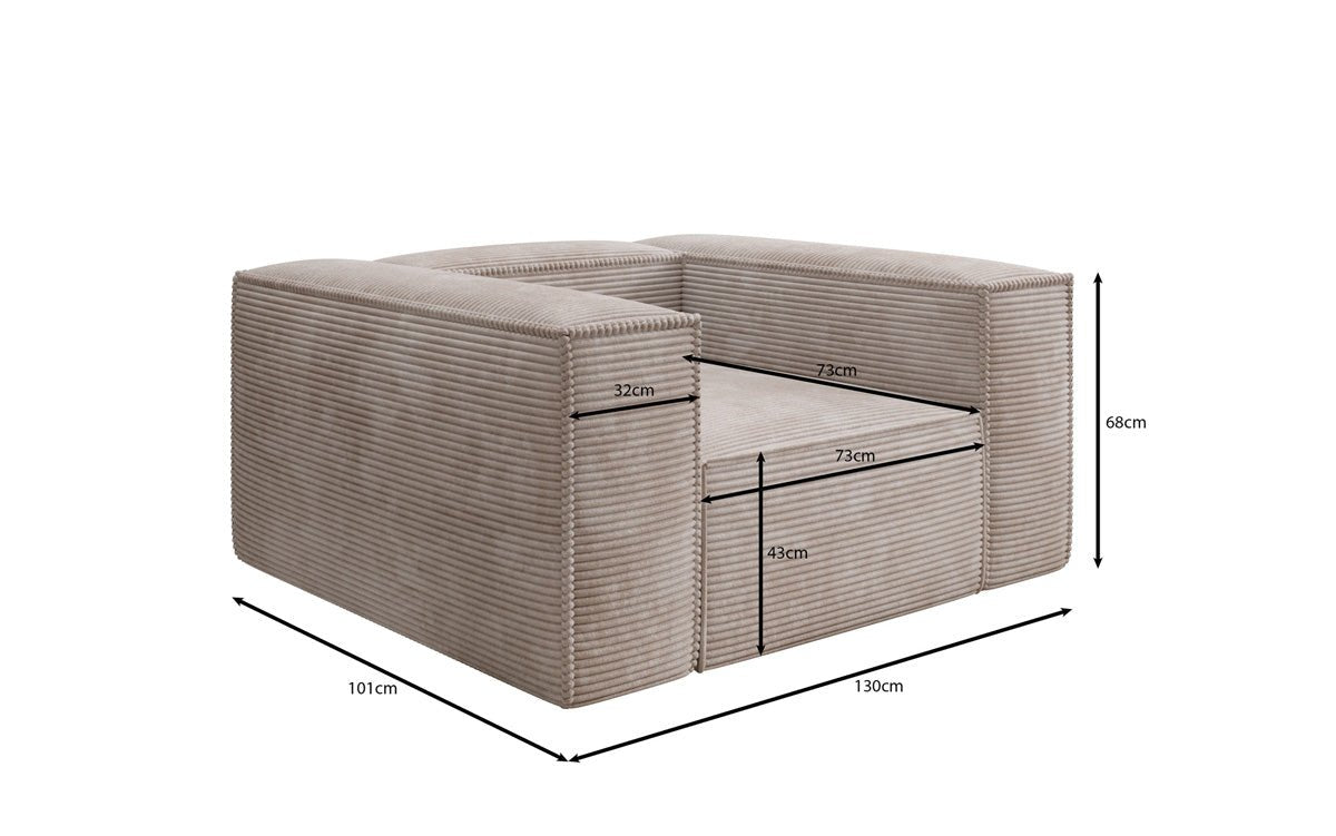 Designer Sofa-Sessel Lesley aus Cord