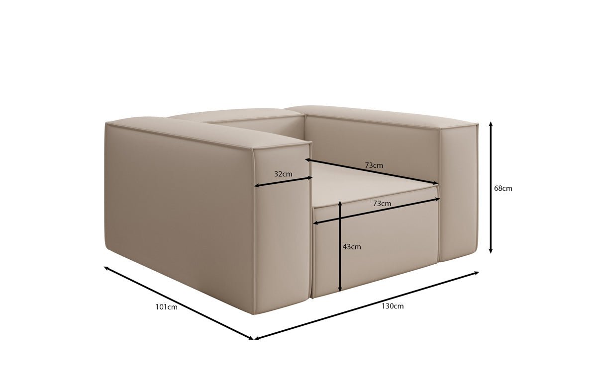 Designer Sofa-Sessel Lesley aus Stoff