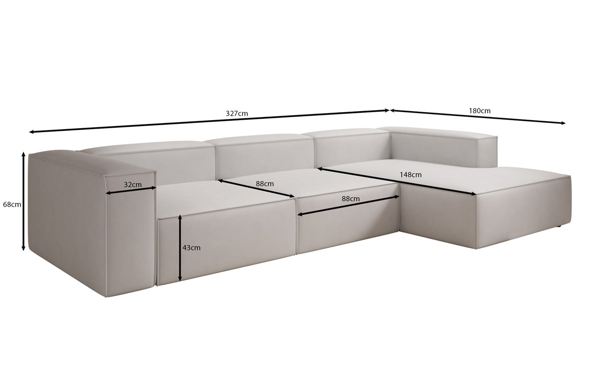Designer Sofa Lesley L am Echtleder