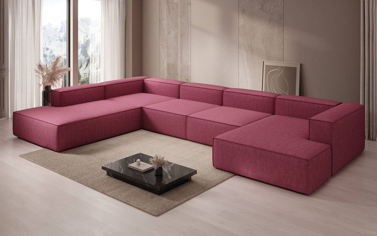 Designer-Sofa Lesley U XXL a Lengen-Optik