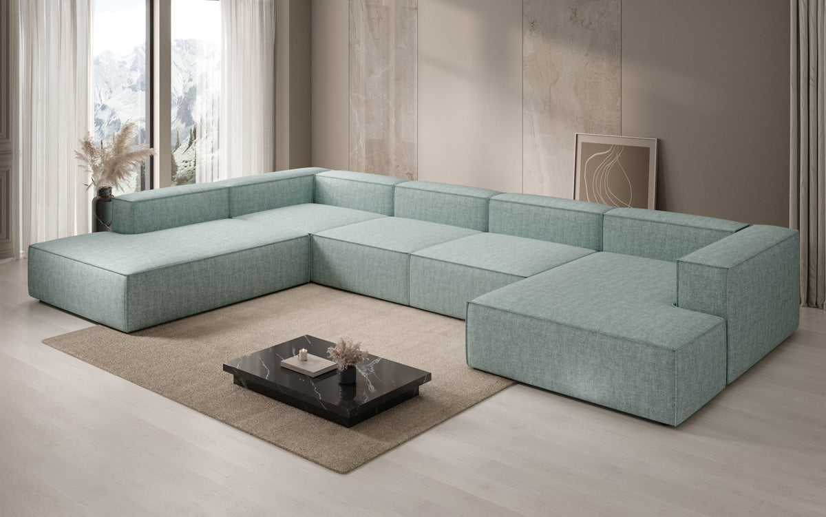 Designer-Sofa Lesley U XXL a Lengen-Optik