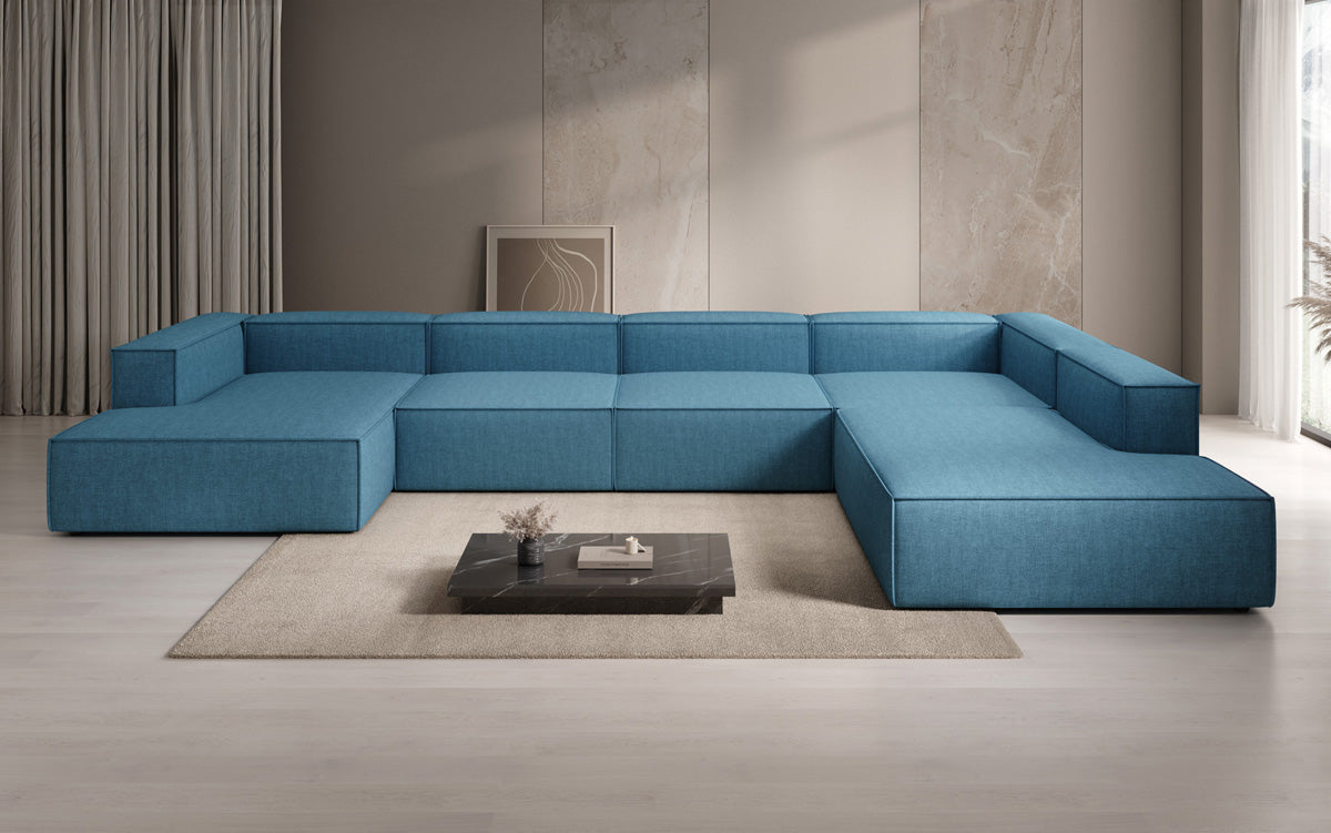 Designer-Sofa Lesley U XXL a Lengen-Optik