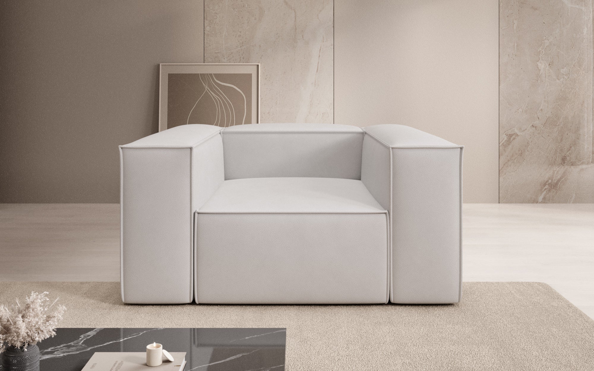 Designer Sofa-Sessel Lesley a Echtleder
