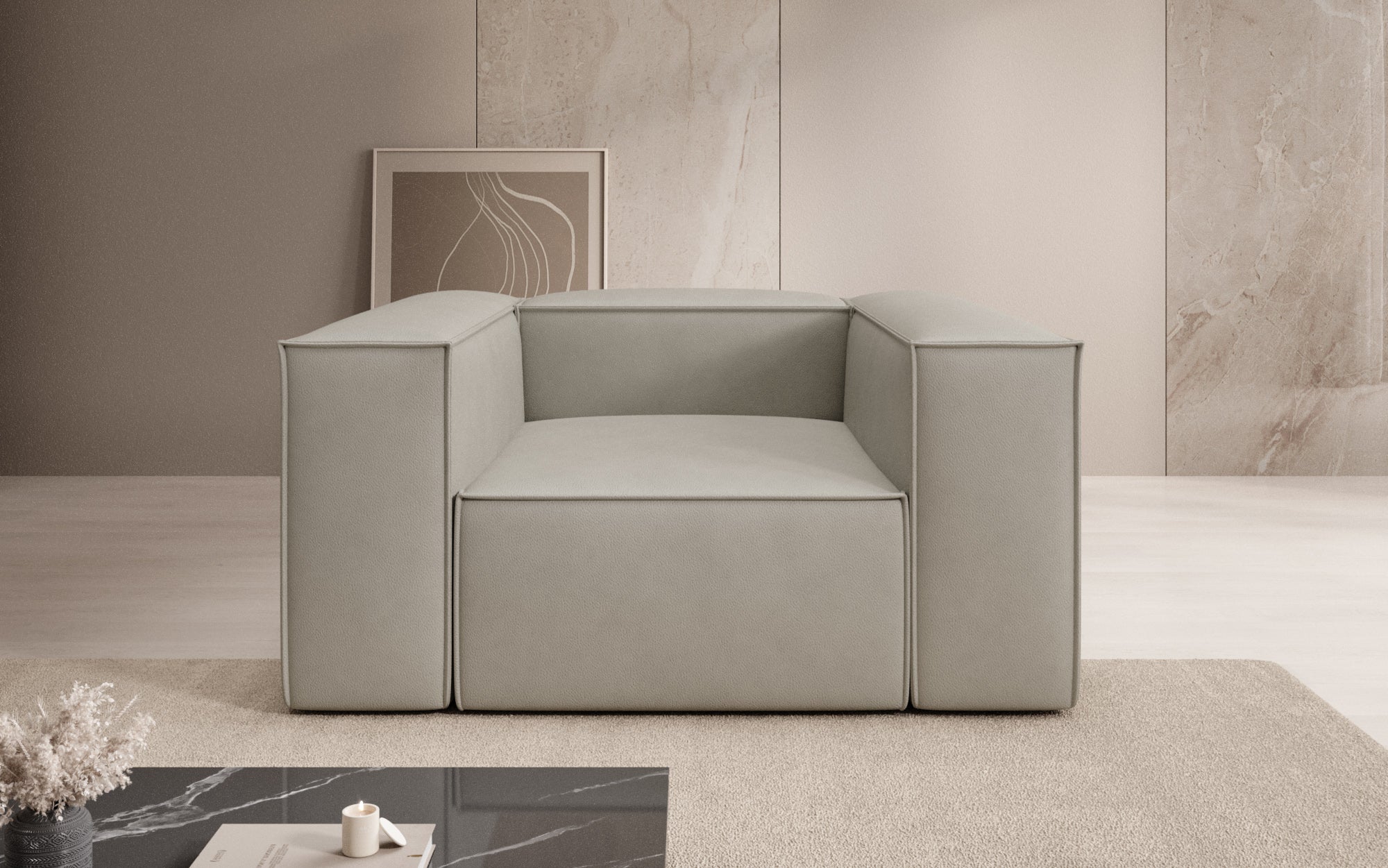 Designer Sofa-Sessel Lesley a Echtleder