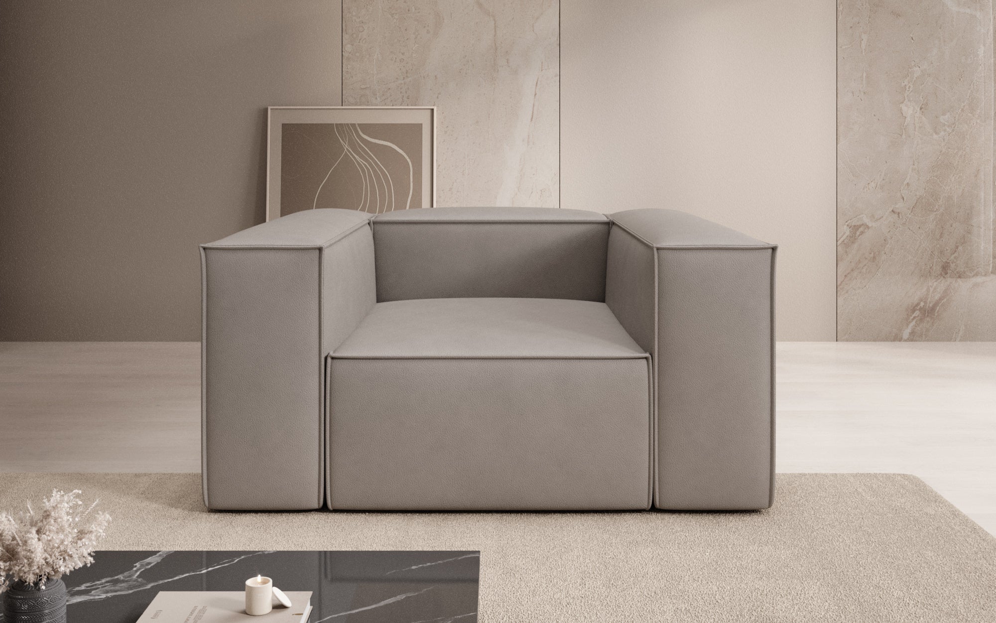 Designer Sofa-Sessel Lesley a Echtleder