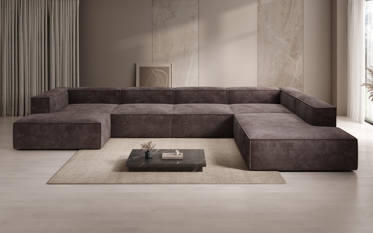 Designer Sofa Lesley U XXL aus Kord
