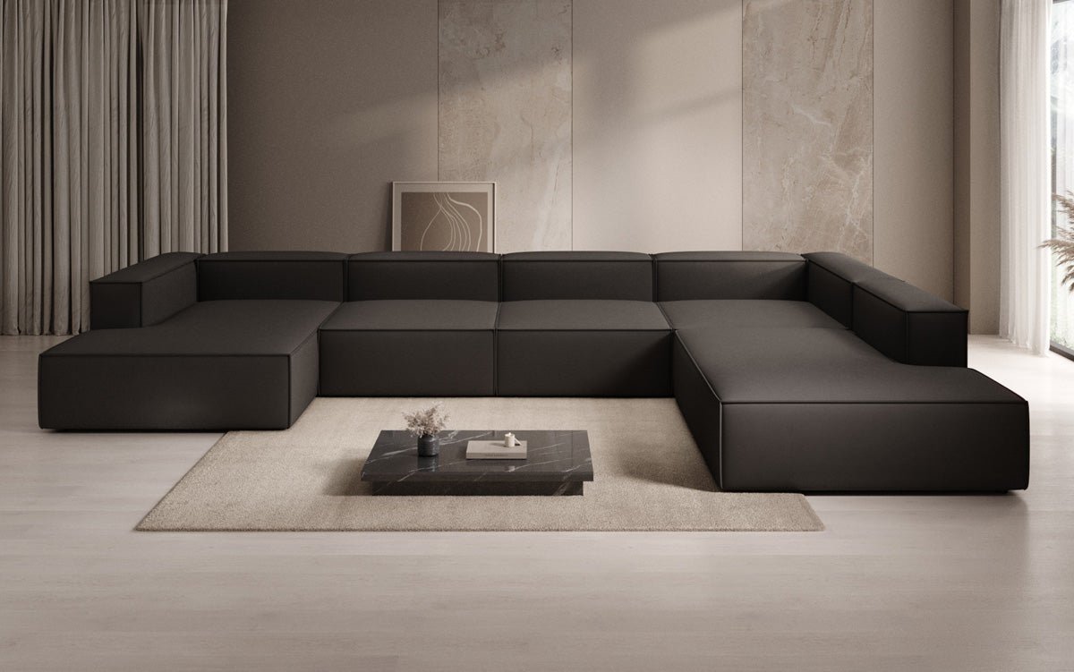 Designer Sofa Lesley U XXL aus Stoff