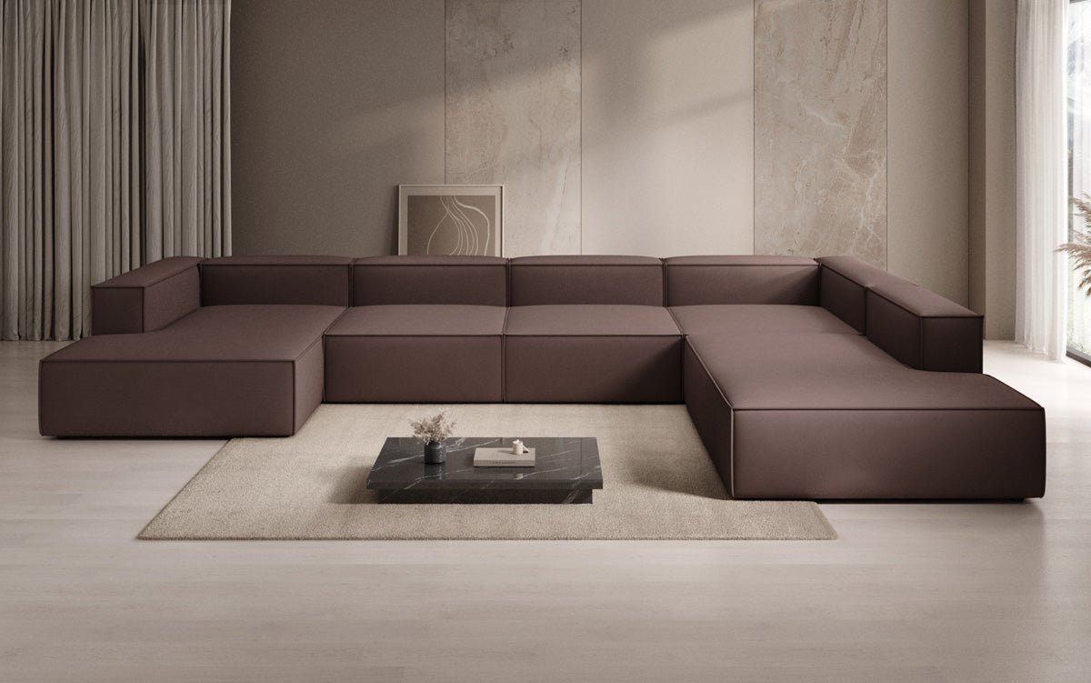 Designer Sofa Lesley U XXL aus Stoff