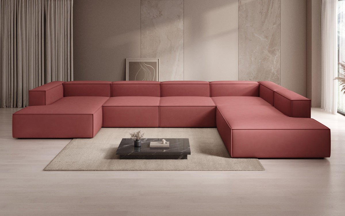 Designer Sofa Lesley U XXL aus Stoff