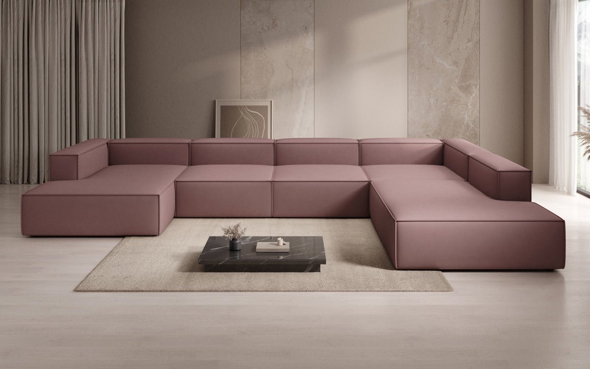 Designer Sofa Lesley U XXL aus Stoff