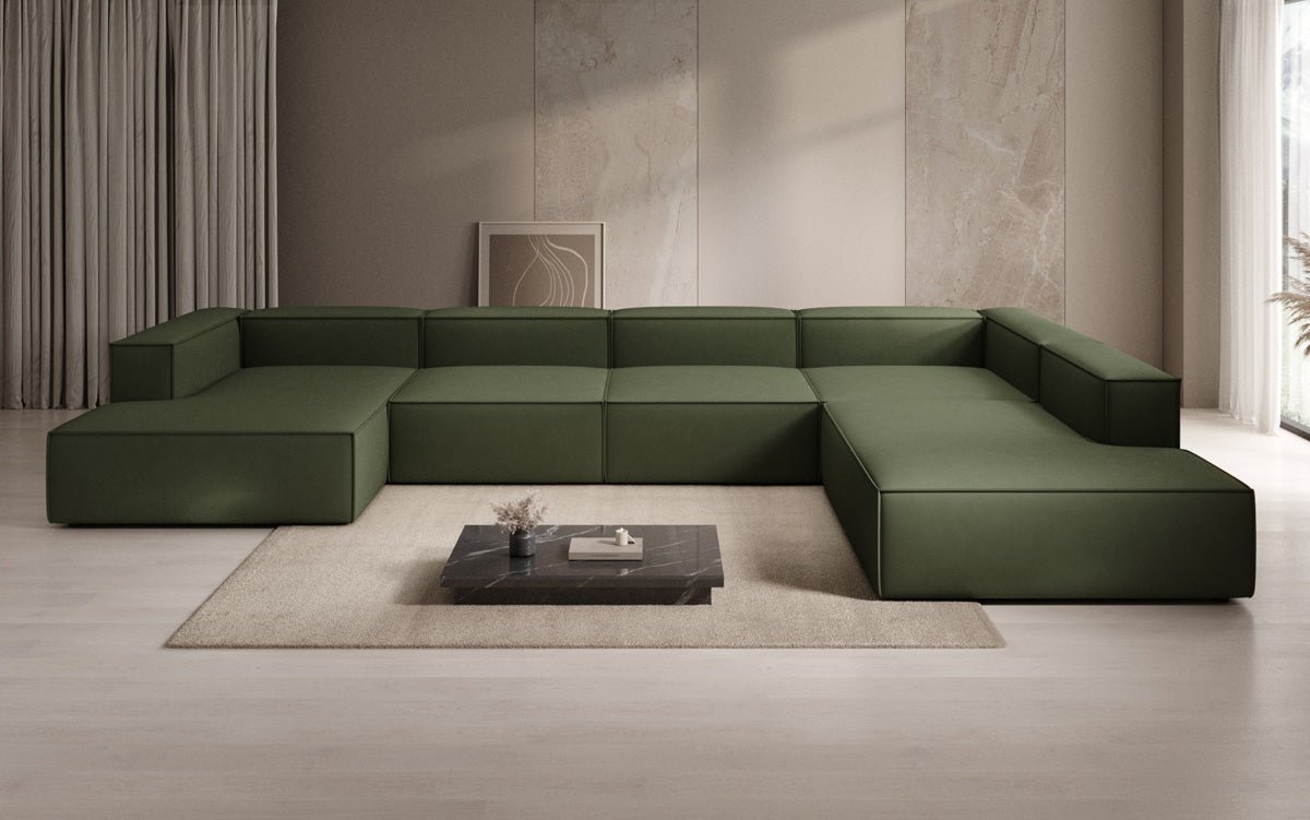 Designer Sofa Lesley U XXL aus Stoff