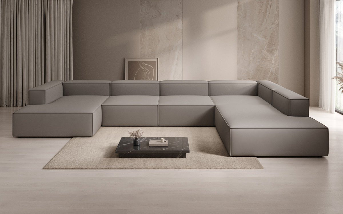 Designer Sofa Lesley U XXL aus Stoff