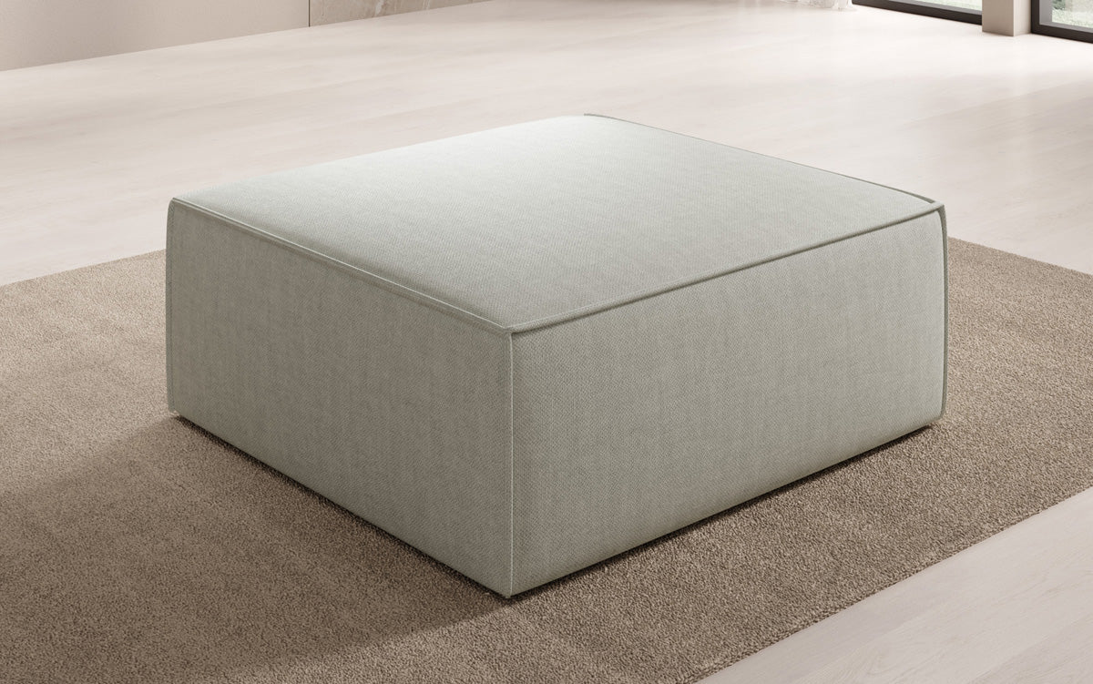 Beistellhocker Lesley in Leinen-Optik